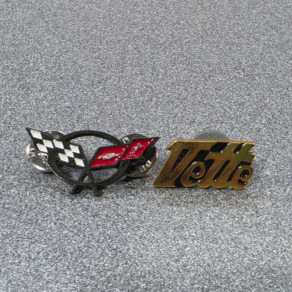 Corvette Enamel Pin Set Excellent C5 Logo Vette Script